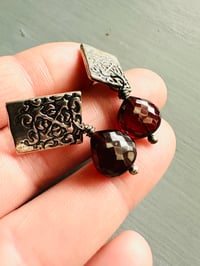 Image 13 of red garnet post earrings