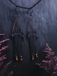 Image 1 of black gate hangers (can be earrings for non-sensitive ears)