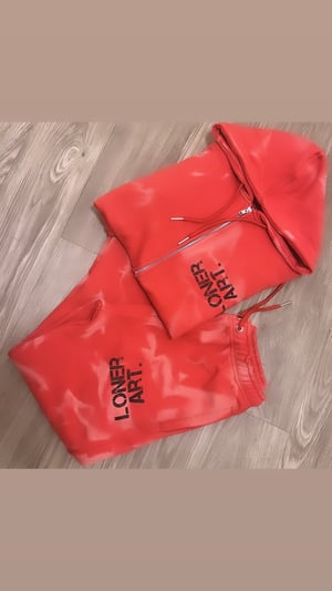 Image of Red sprayed sweatsuit 