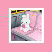bunny on bus ~ art print