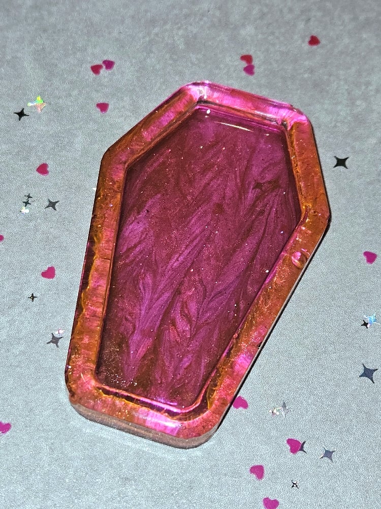Image of Magenta Swirl Mini Coffin Tray
