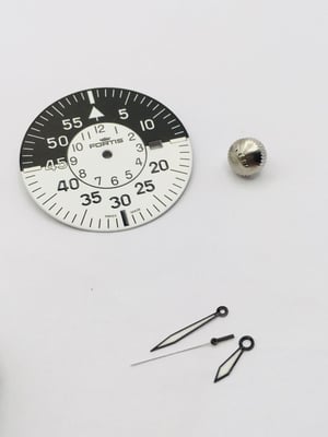 Image of Fortis Flieger Cockpit complete kit,new,2/tone Black/white Dial,40mm Case,595.10.46.1