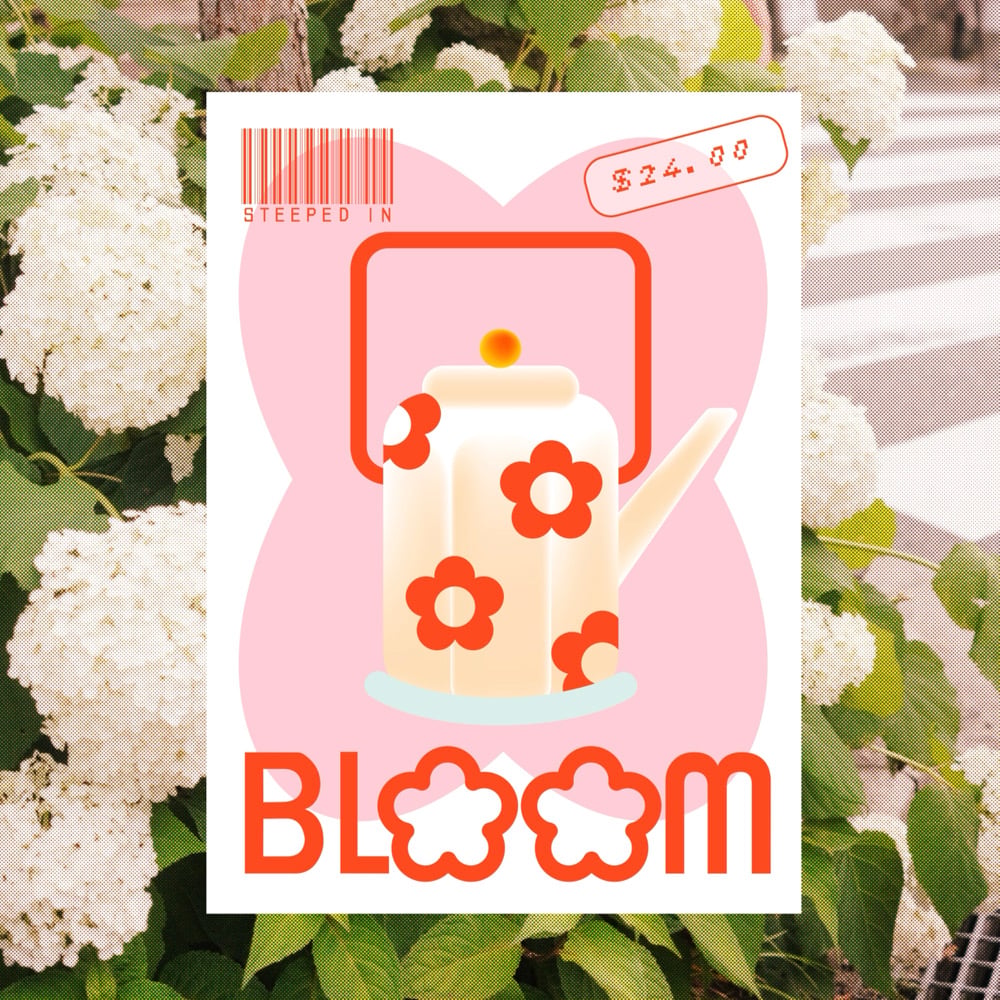 Image of TEA BLOOM STICKER + PRINT