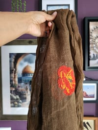 Image 1 of Brown Poppy Scarf - Made in Palestine