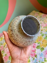 Image 3 of blue and yellow speckled vase