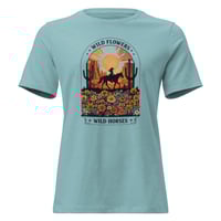 Image 6 of Women's Relaxed T-Shirt, Wildflowers, Wild Horses Western Graphic T-Shirt – Horse & Floral Tee