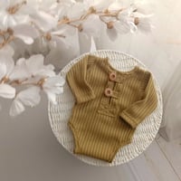 Image 1 of Boys bodysuit Asher | 3-6 months | camel | photo props