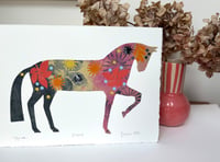 Image 2 of Sorrel,a multicoloured monoprinted horse with collage elements 