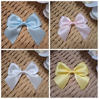 Image 1 of 10cm self adhesive satin bow 6 pack