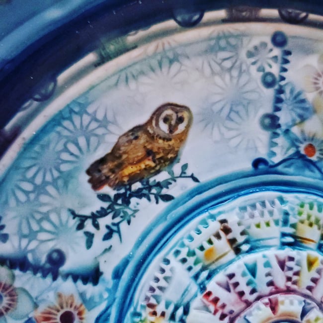 Porcelain Owl and Pussycat Garlic Grater