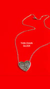 CRYING FACE ENGRAVED HEART CHAIN 