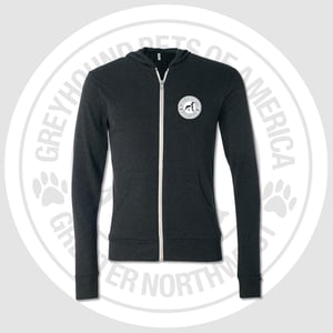 GPA/GNW - Lightweight Zip-Up Tee Hoodie - Charcoal Heather Triblend