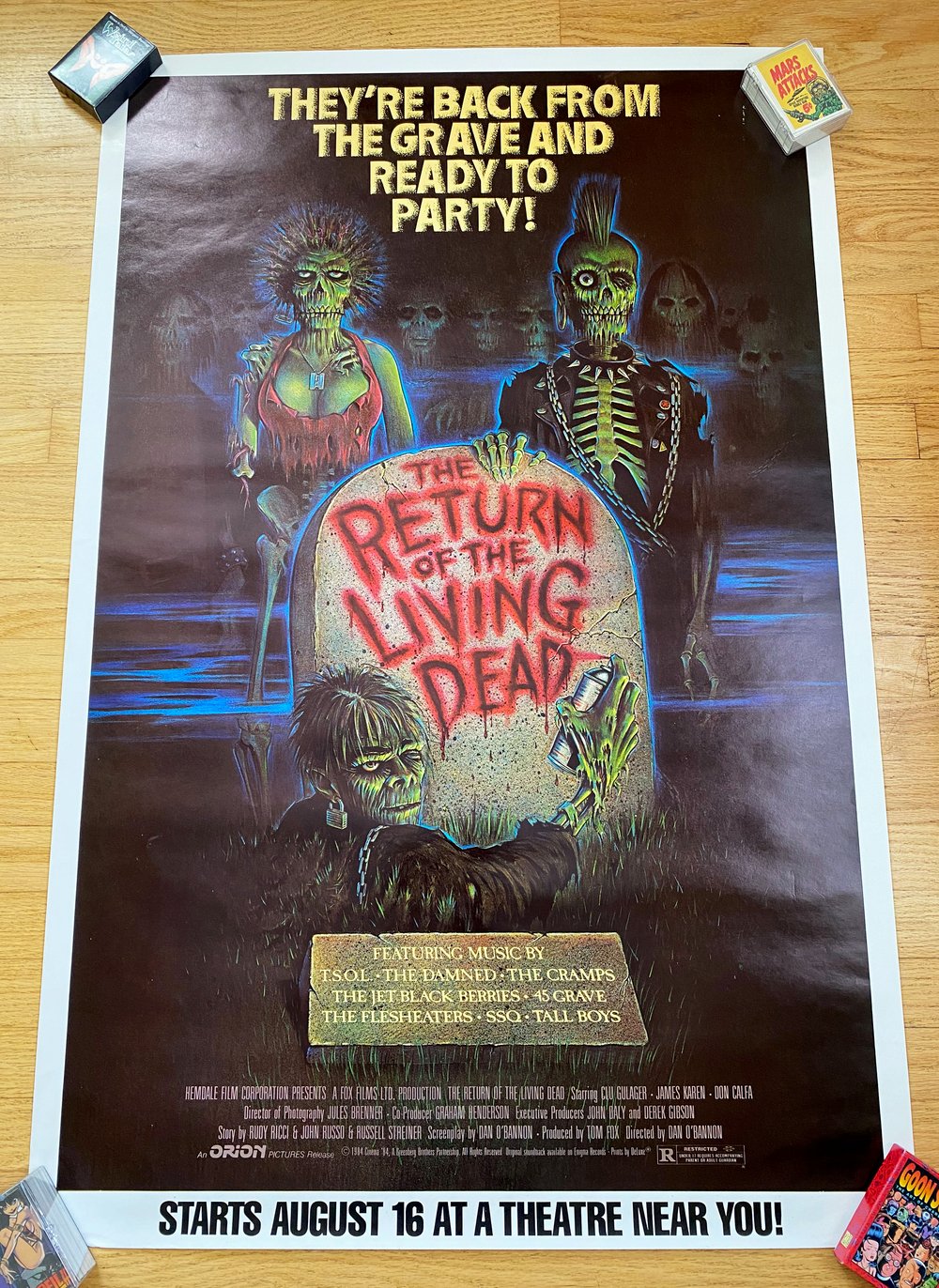 1985 RETURN OF THE LIVING DEAD Original New York Subway Movie Poster