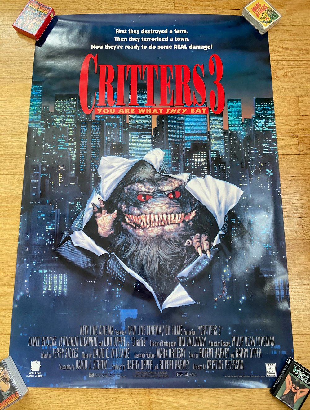 1991 CRITTERS 3 Original New Line Cinema Home Video Promotional Movie Poster