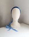 BANDEAU WITH GROSGRAIN TIES : AZURE