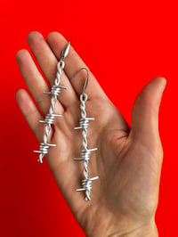 Image 1 of BARBED WIRE LONG DROP EARRINGS  