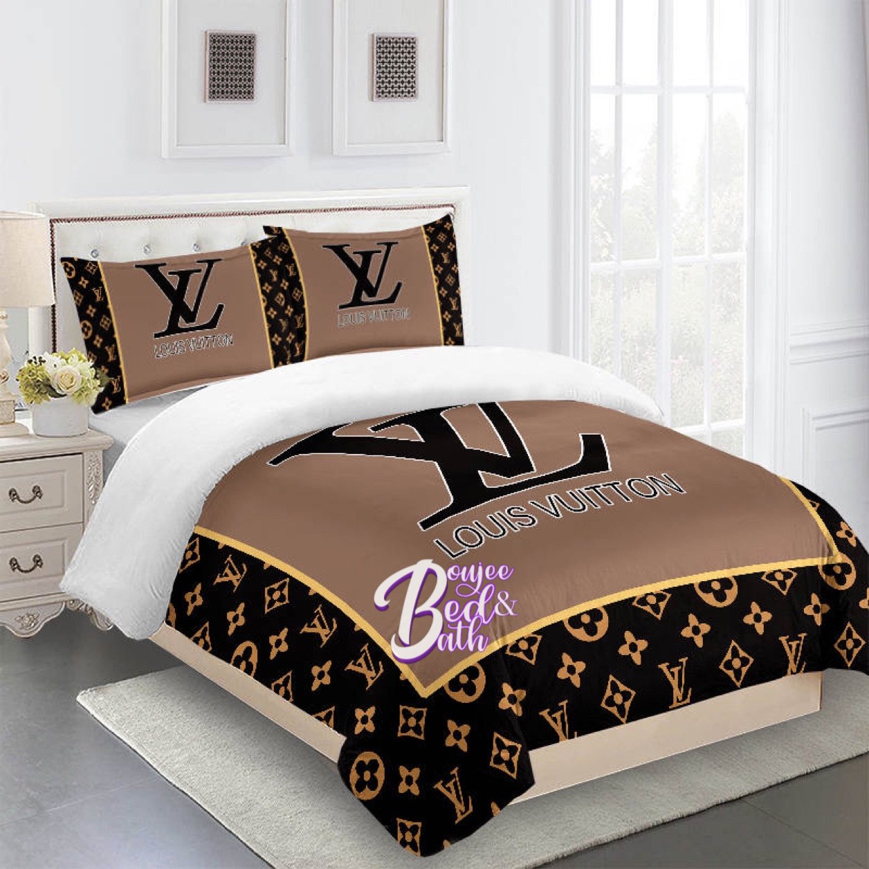 LV Inspired Bed Set  BoujeeBedBath