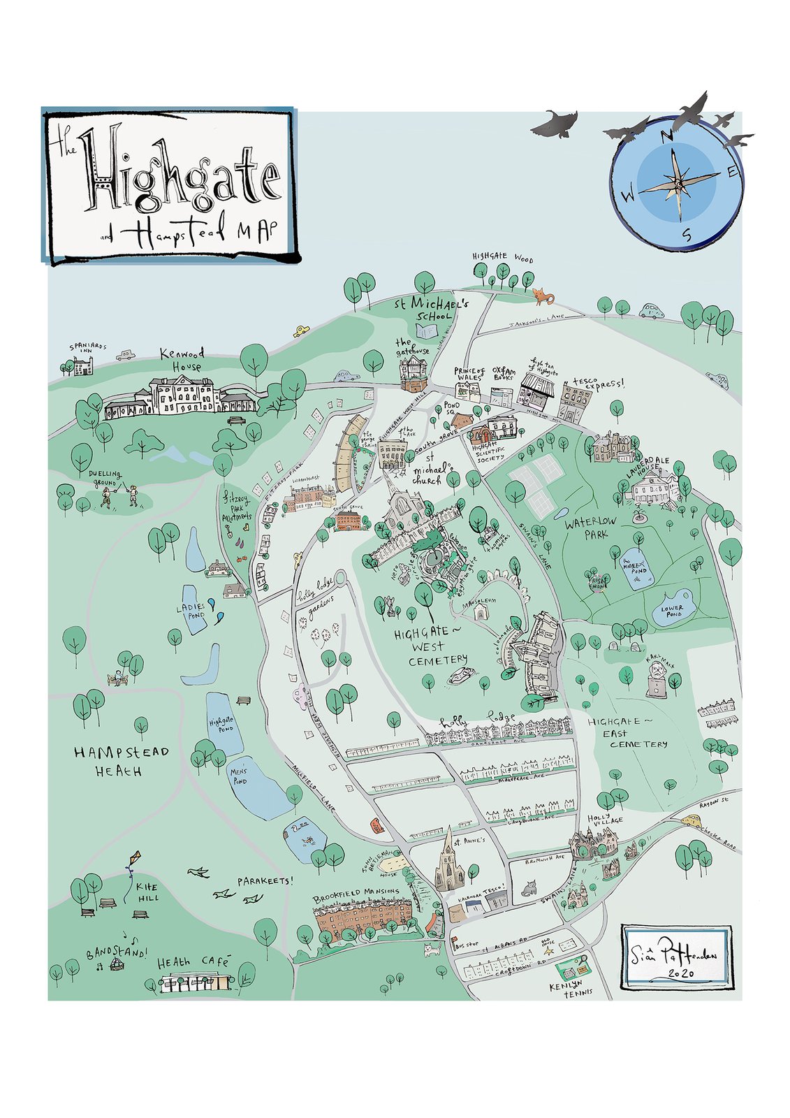 Hampstead and Highgate map / Sian Pattenden