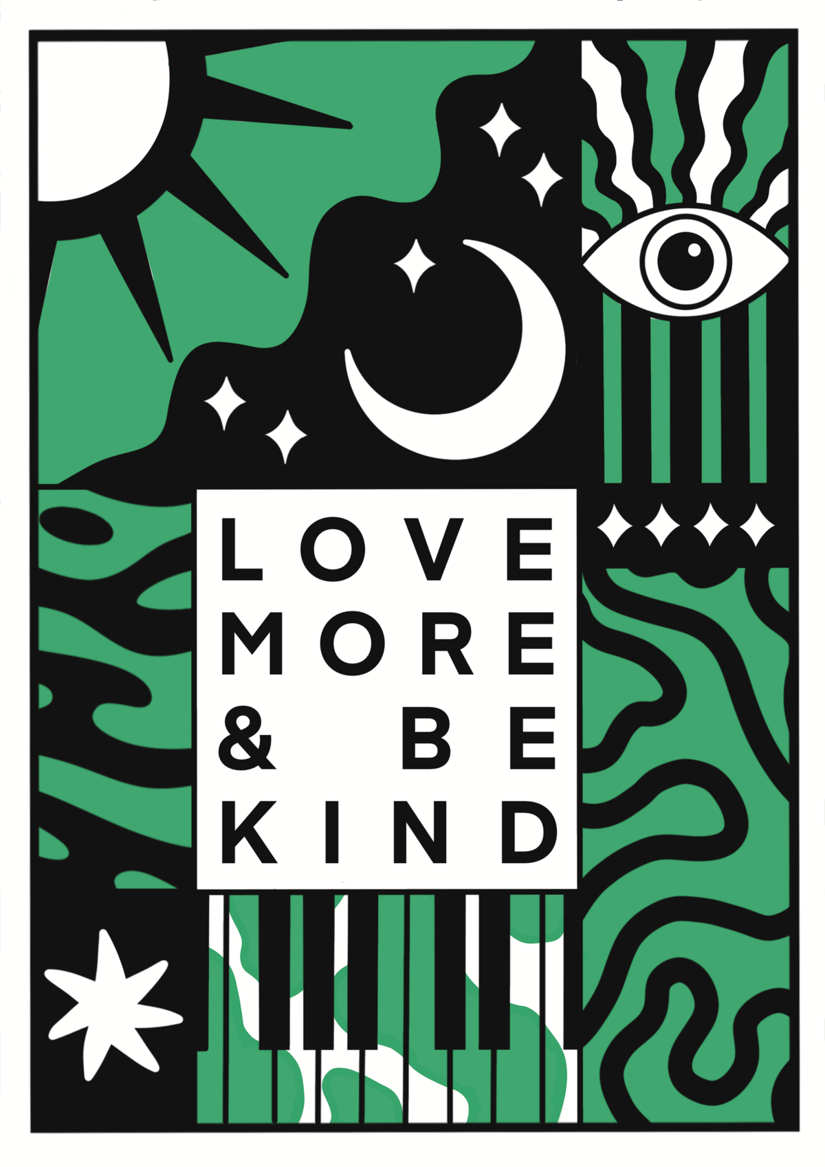 Image of Love more & be kind print