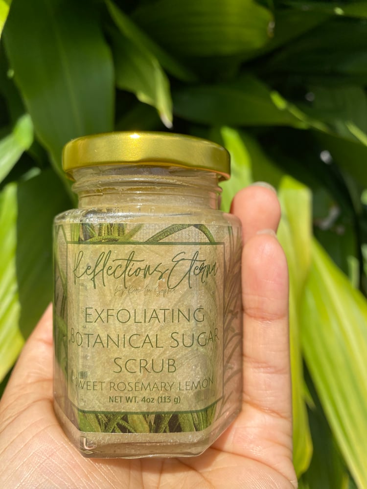Image of Sweet Rosemary Lemon Exfoliating Botanical Sugar Scrub for Smoother Moisturized Skin