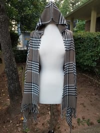 Image 1 of HOUNDSTOOTH HOODED PONCHO