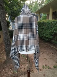 Image 2 of HOUNDSTOOTH HOODED PONCHO