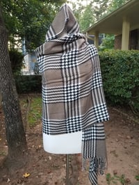 Image 3 of HOUNDSTOOTH HOODED PONCHO