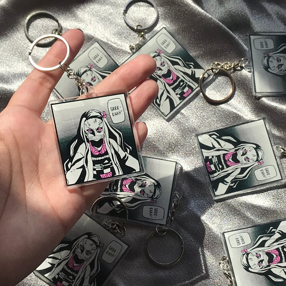 Image of Angry nezuko keychain 