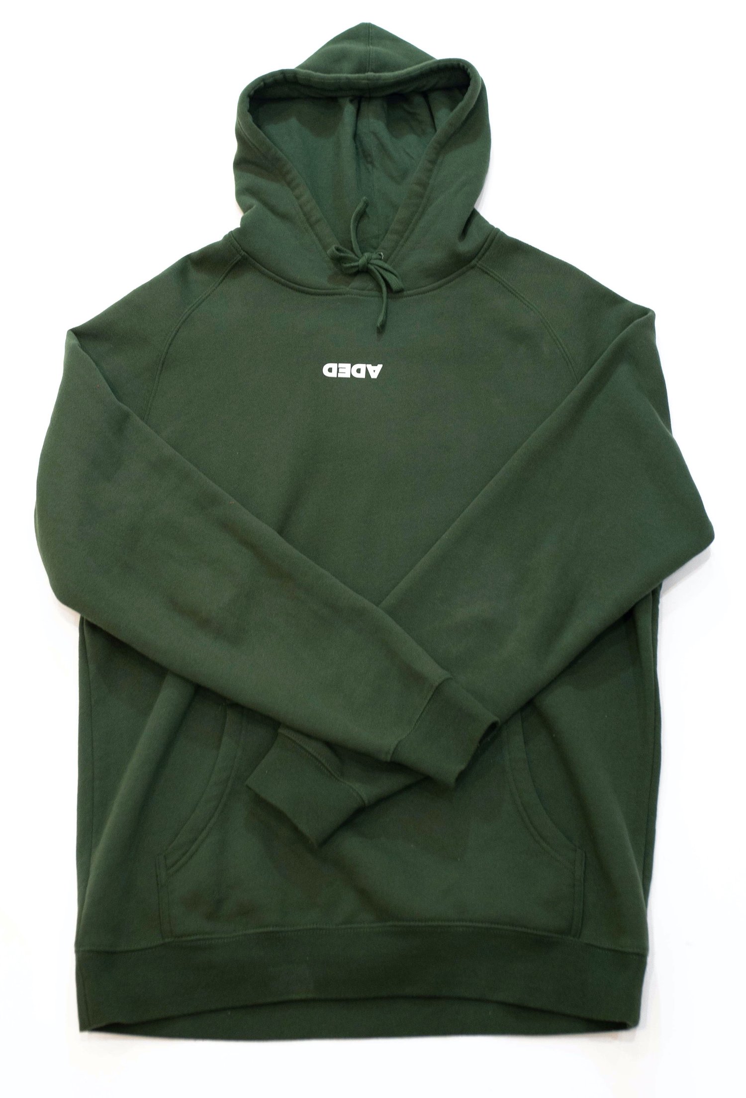 Image of DEDA MENS DARK GREEN HOODIE WHITE STAPLE LOGO