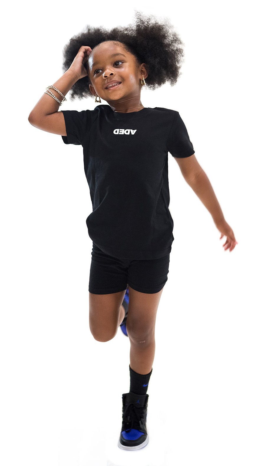Image of DEDA KIDS BLACK TEE WHITE LOGO