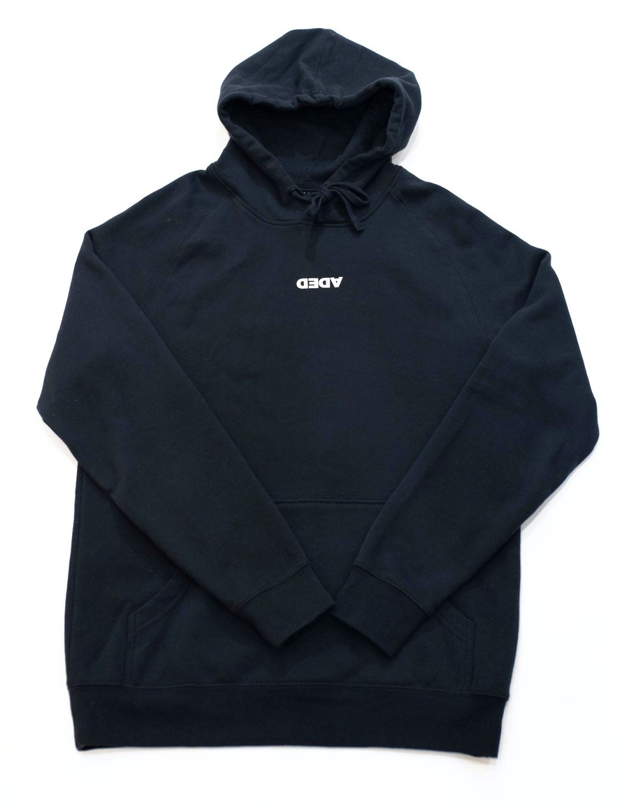 Image of DEDA MENS NAVY HOODIE WHITE STAPLE LOGO