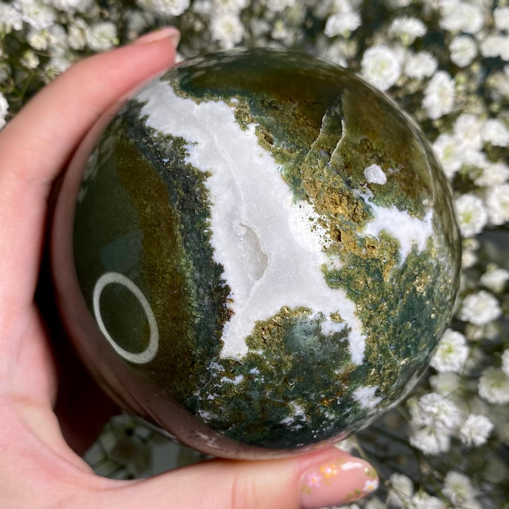 Image of Huge Moss Agate Sphere