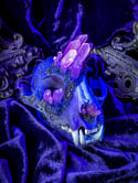 UV Luminescent, Pink Aura Quartz & Carborundum - Bobcat Skull.