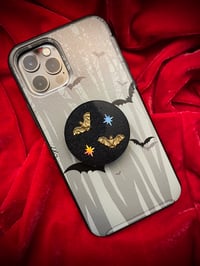 Rainbow Black Resin Gold Bats Phone Grip