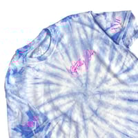 90s Vibes Tie Dye T Shirt Blue & Pink