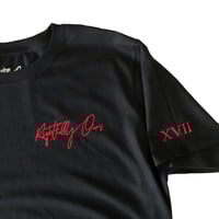 Image 2 of R.O. Right Chest Logo T Shirt Black & Red