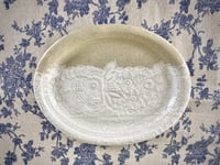 Image 5 of White Large Lace Oval Serving Platter