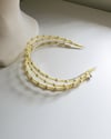 TRIPLE STRAND BEAD AND MESH : YELLOW