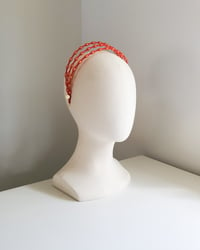 Image 3 of TRIPLE STRAND BEAD AND MESH CROWN : RED