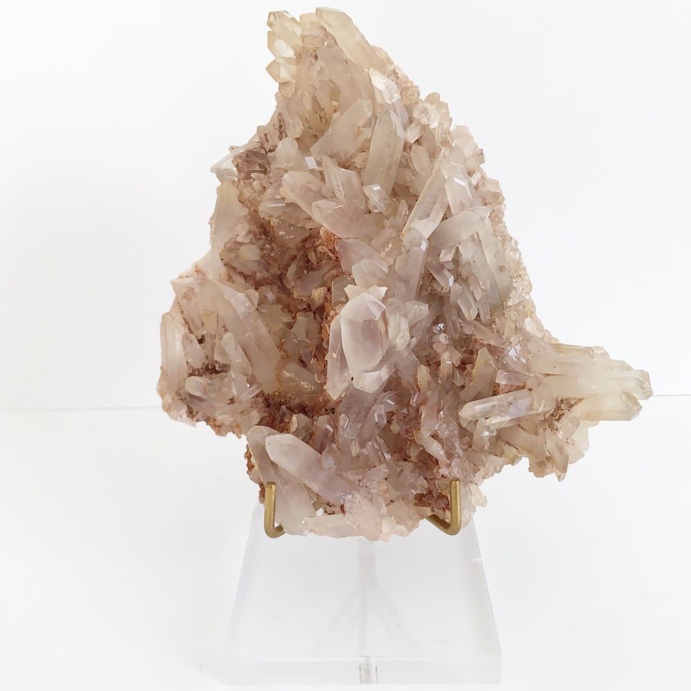 Image of Pink Quartz no.60 + Lucite and Brass Stand