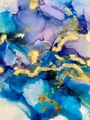 Image 2 of ‘Hydrangea’ Print A3 size with gold leaf accent 