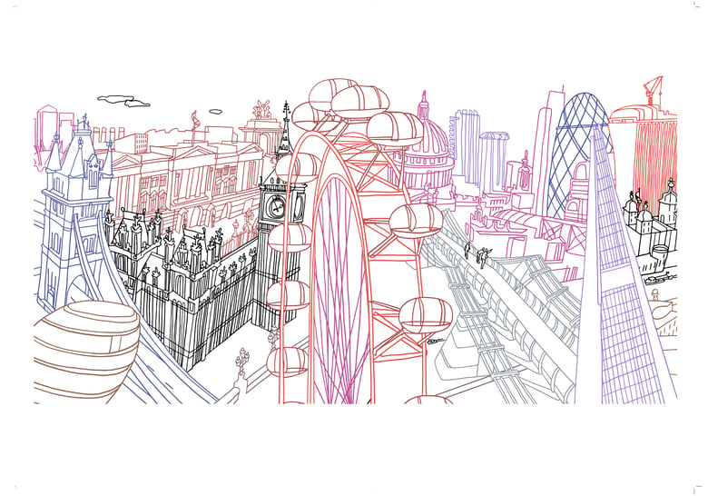 Image of London Skyline - Colour
