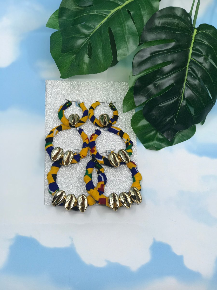 Image of 3 pack Ankara hoop earrings 