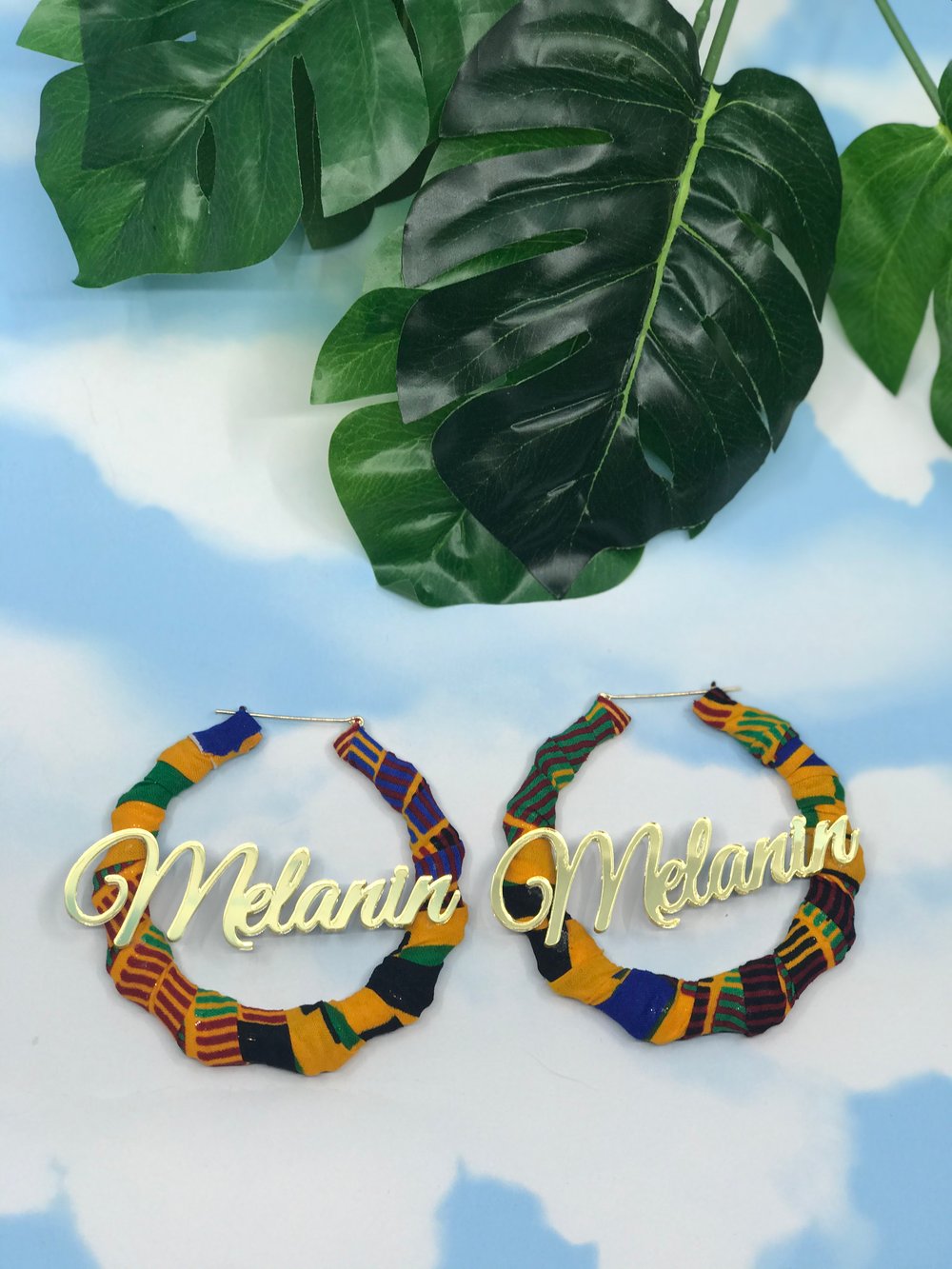 Image of Melanin fabric earrings 