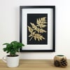 Framed Woodcut Fern Leaf