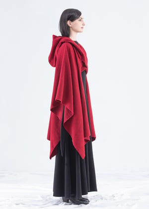 Image of Shawl Hooded Wrap Cape in Ruby