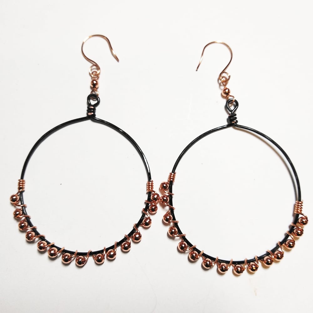 Image of Black & Copper Hoops (S)