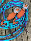 Image 2 of 15ft -16ft Yacht Line Split Reins with Slobber Straps with Buckle