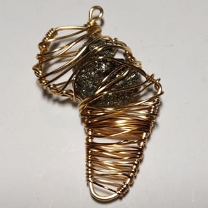 Image of Gold Africa Pendant with Pyrite (Small)