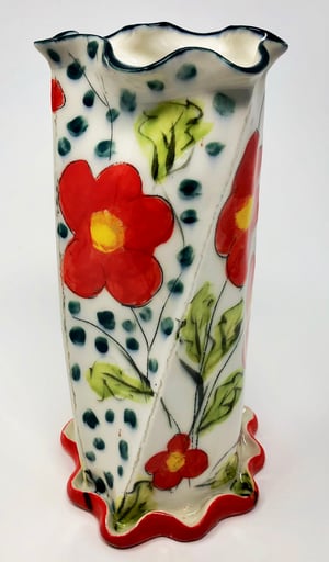 Image of Red Flower Vase